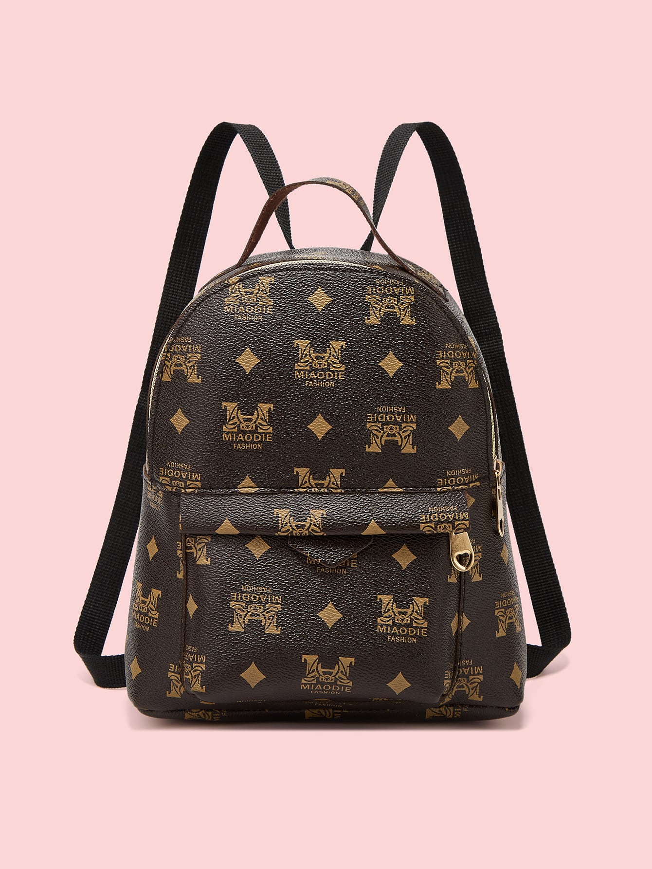 pocket front geometric backpack