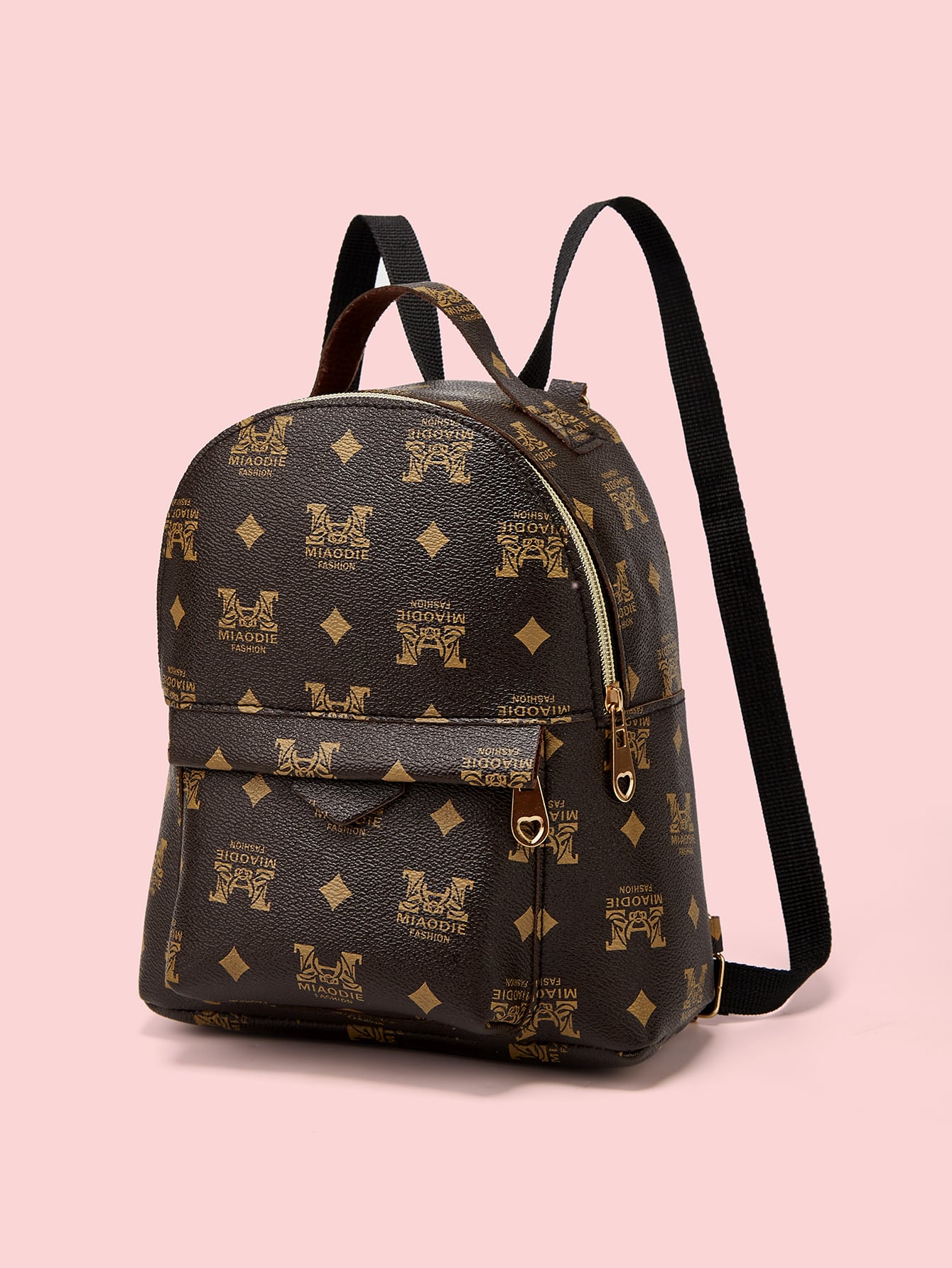 pocket front geometric backpack