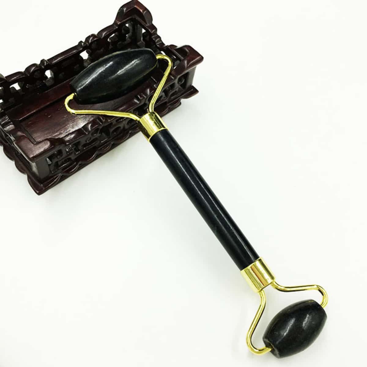 

1pc Dual-ended Facial Massage Roller, Black