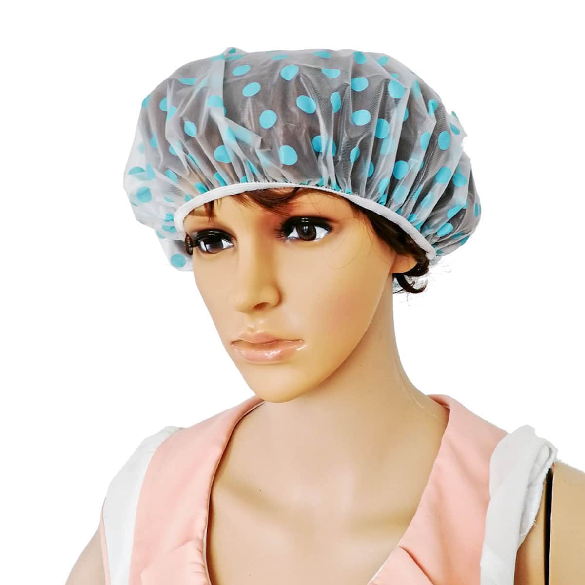 

3pcs Polka Dot Dry Shower Cap, Multicolor
