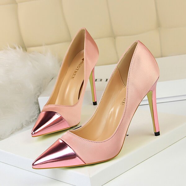 

Point Toe High Heeled Stiletto Court Pumps, Pink