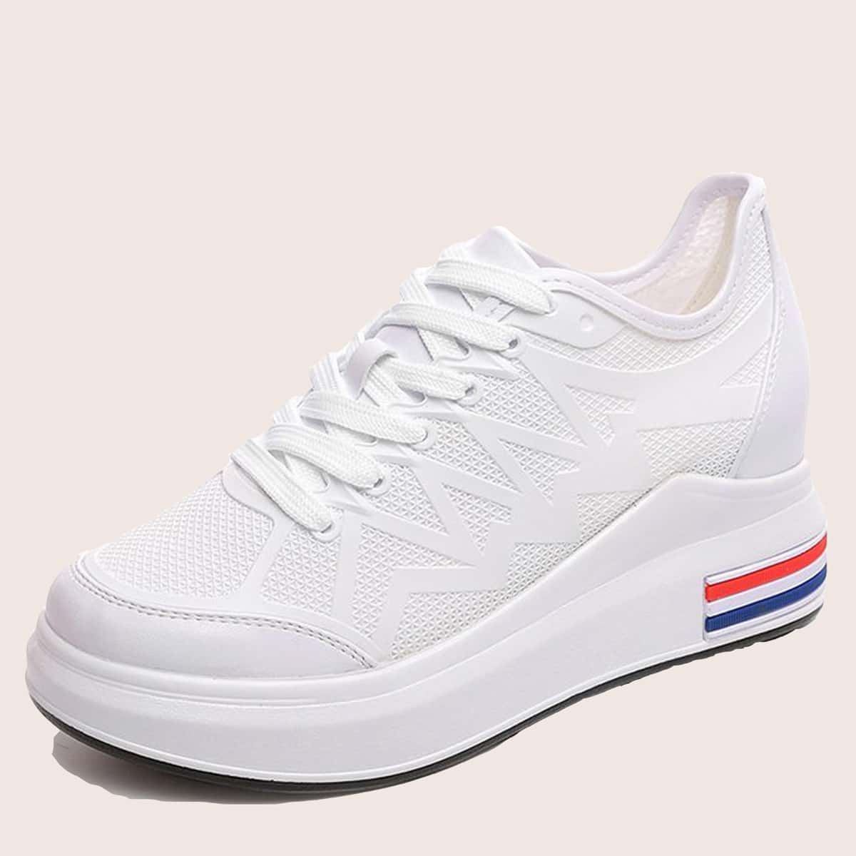 

Lace-up Mesh Skate Shoes, White