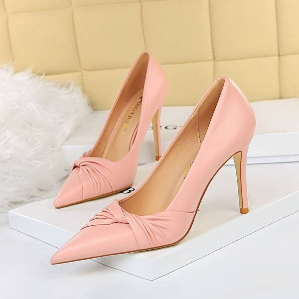

Ruched Stiletto Court Heels, Pink