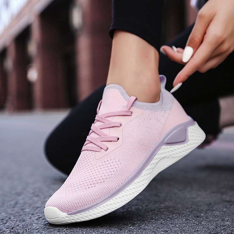 

Lace Up Decor Running Shoes, Pink