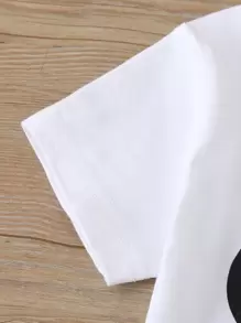 Bộ thời trang bé gái Thắt lưng Sọc Giải trí - Đen và trắng - Xem 3