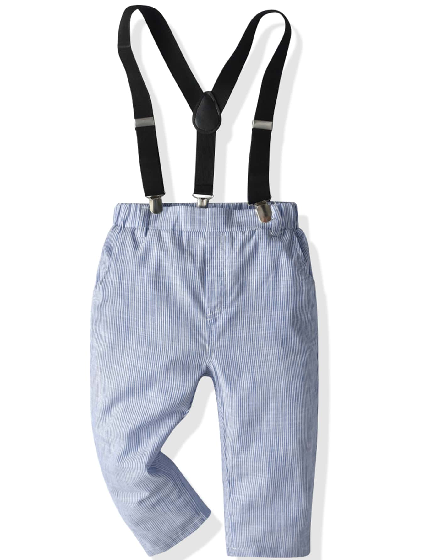 Toddler Boys Striped Suspender Pants