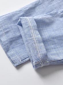 Toddler Boys Striped Suspender Pants