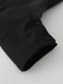 Peninsula Baby 2 en 1 mono con estampado de rayas y letra - Negro - Ver 5