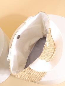 Straw Tote Bag - Khaki - View 6