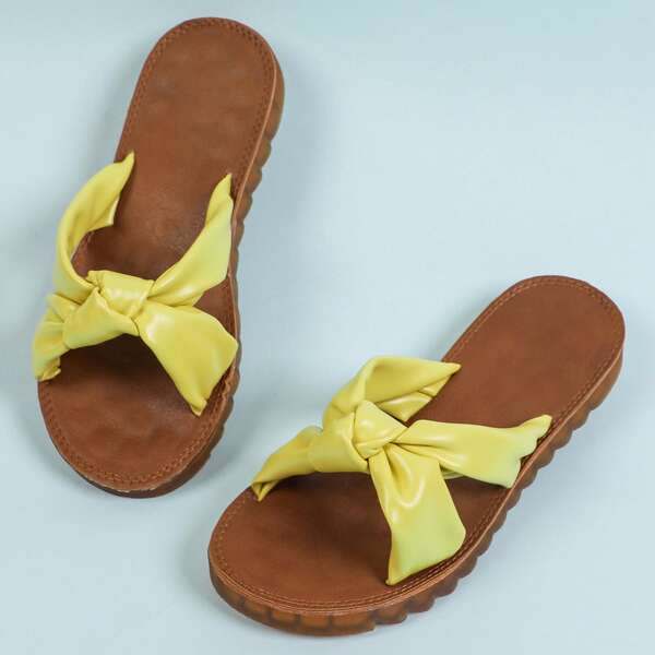

Knot Slide Sandals, Yellow