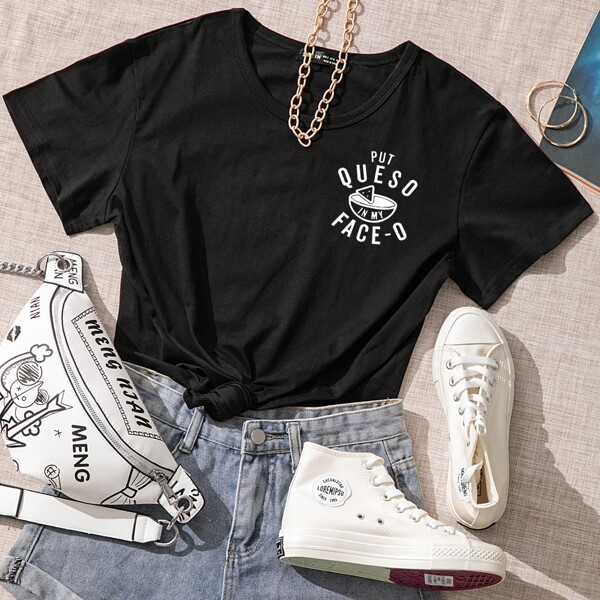 

Letter Graphic Tee, Black