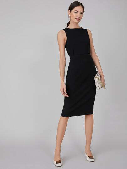 MOTF PREMIUM SLIM RIBBED TOP & SKIRT SET