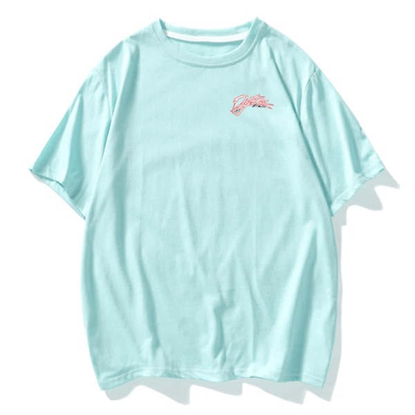 

Men Letter And Cartoon Print Tee, Mint blue