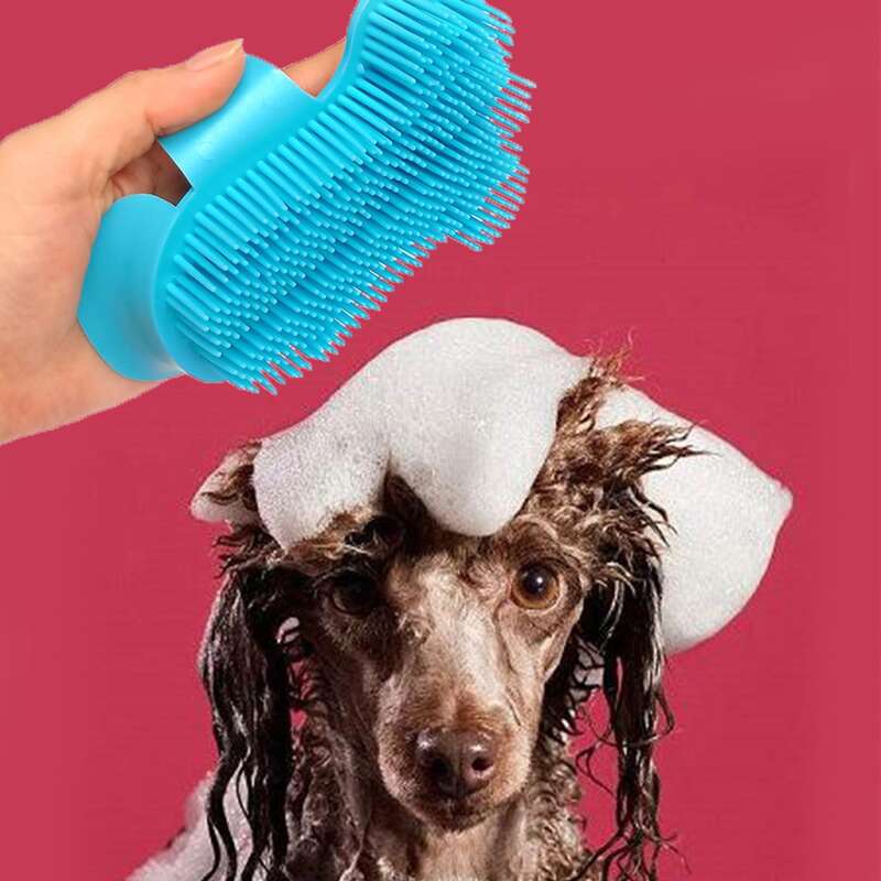 

1pc Random Color Dog Bathing Massage Brush, Multicolor