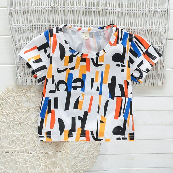

Toddler Boys Allover Geo Print Tee, Multicolor