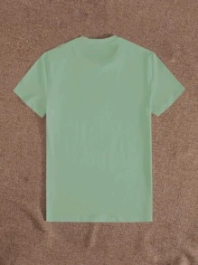 SHEIN Unity Number And Letter Graphic Tee - Green - View 2