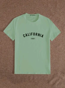 SHEIN Unity Number And Letter Graphic Tee - Green - View 4