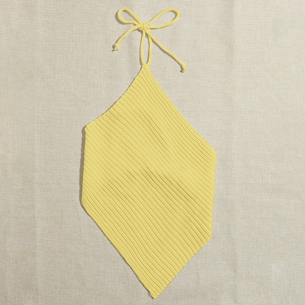 

Backless Knotted Bandana Knit Top, Yellow