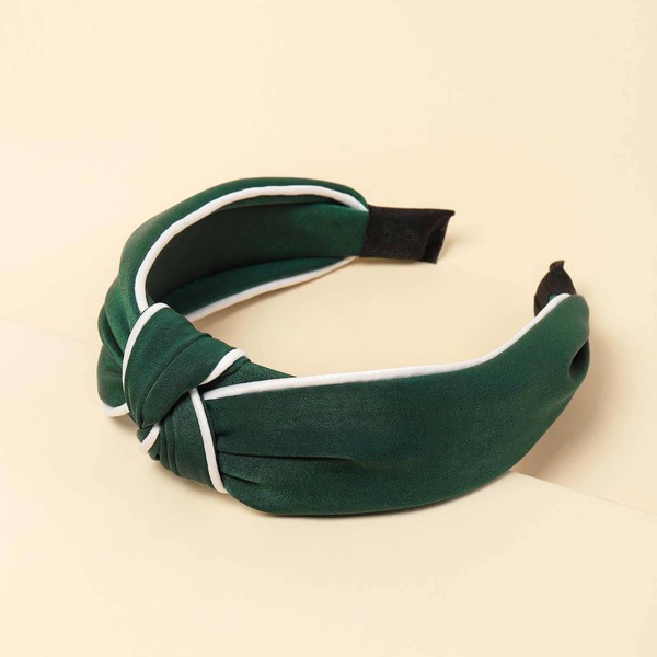 

Contrast Binding Knot Hair Hoop, Green