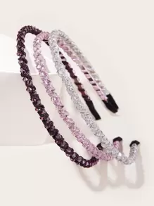 Bộ 3 chiếc băng đô cài tóc đính đá lấp lánh sang trọng, đơn giản và đa năng, thích hợp cho những buổi đi chơi, chống trượt khi rửa mặt, phụ kiện tóc, băng đô cài tóc, phụ kiện đội đầu. - Nhiều màu - Xem 1