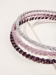 Bộ 3 chiếc băng đô cài tóc đính đá lấp lánh sang trọng, đơn giản và đa năng, thích hợp cho những buổi đi chơi, chống trượt khi rửa mặt, phụ kiện tóc, băng đô cài tóc, phụ kiện đội đầu. - Nhiều màu - Xem 3