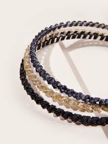 Bộ 3 băng đô mỏng, thanh lịch và đa năng, đính đá và hạt cườm, lý tưởng cho những buổi đi chơi, băng đô chống trượt khi rửa mặt, băng đô kiểu hoàng gia, băng đô cài tóc, phụ kiện tóc, phụ kiện đội đầu - Nhiều màu - Xem 3