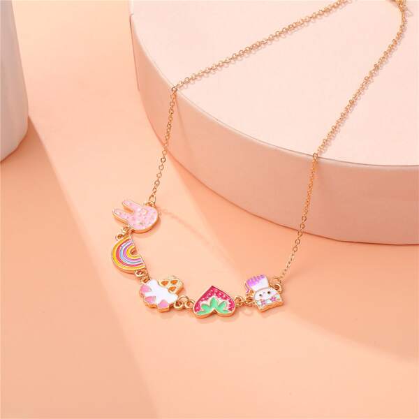 

Girls Heart Decor Necklace, Multicolor