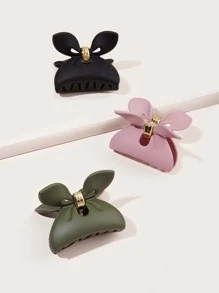 3 Kẹp Tóc Nơ Mờ Với Công Suất Lớn, Thiết Kế Đơn Giản Cho Nữ, Tuyệt Vời Cho Tóc Đuôi Ngựa, Tóc Updo, Vuốt Tóc, Kích Thước Lớn - Nhiều màu - Xem 1