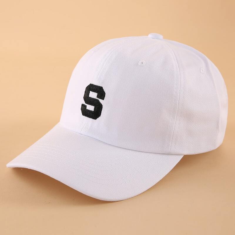 

Letter Embroidery Baseball Cap, White