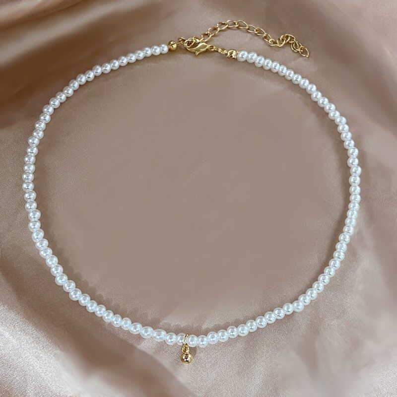 

Faux Pearl Beaded Necklace, White