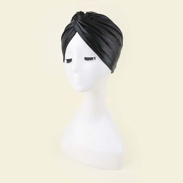 

Bronzing Pleated Hat, Black