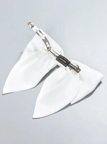 蝴蝶结装饰发夹，可爱情人节发饰，发夹，发卡，爪夹，发爪，学生用品，优雅，学院风，女士冬季穿搭，蝴蝶结，头饰，发卡 - 白色 - 查看 5