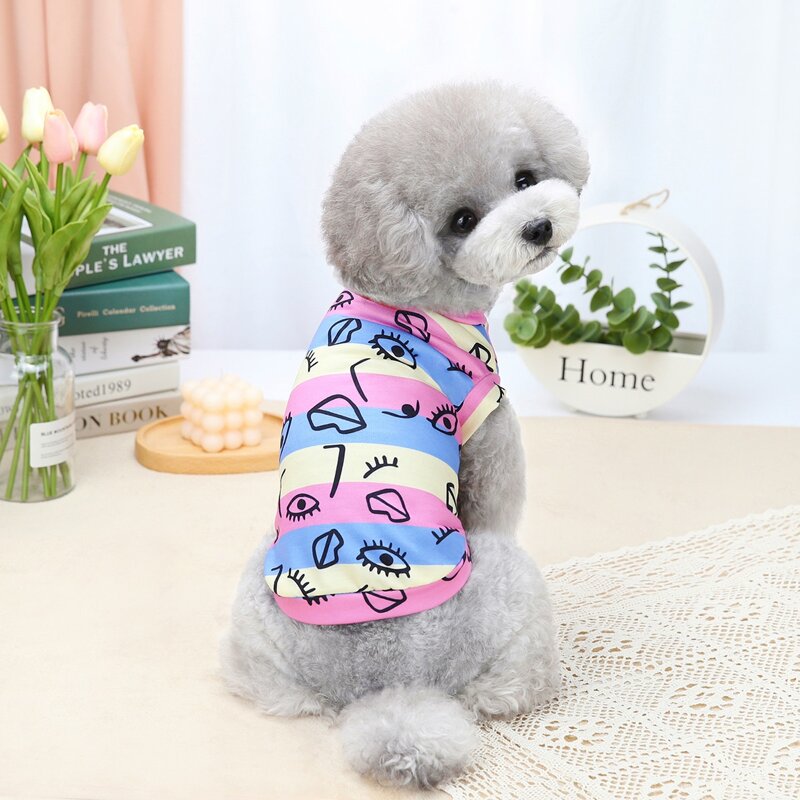 

Striped Pattern Pet Tee, Multicolor
