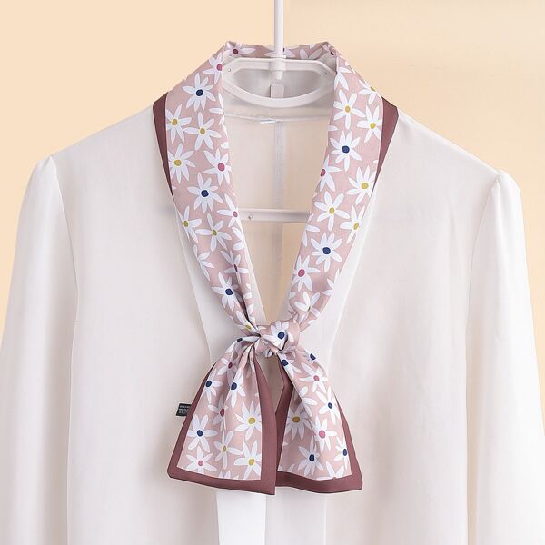 

Flower Print Skinny Scarf, Multicolor