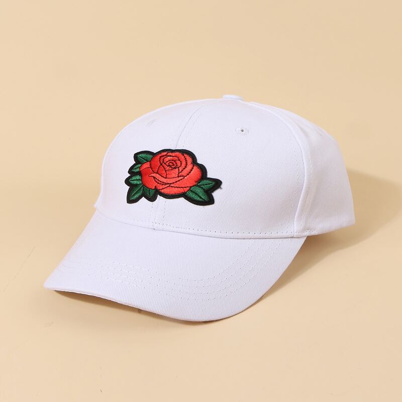 

Flower Patch Decor Baseball Cap, White