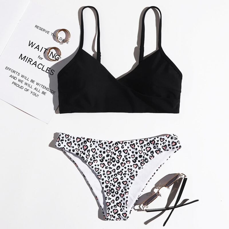 

Leopard Cami Bikini Swimsuit, Multicolor