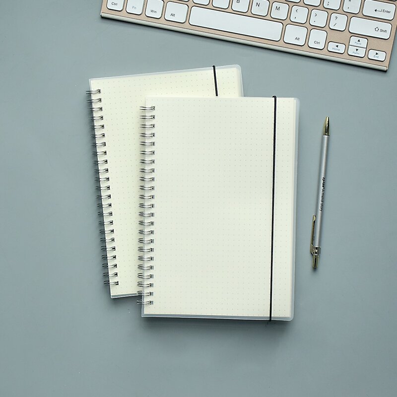 

1pc Spiral Notebook With Elastic Band, Beige
