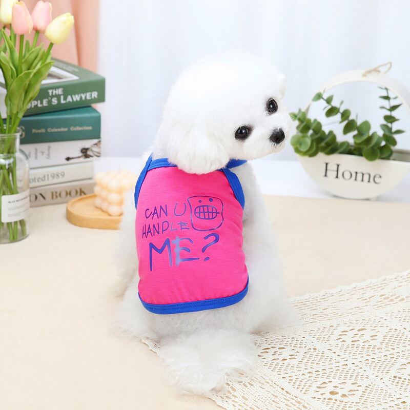 

Slogan Graphic Pet Tank Top, Hot pink