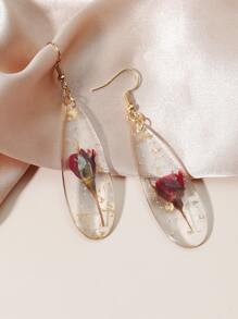 Bông tai thả trang trí hoa - Trong sáng - Xem 2