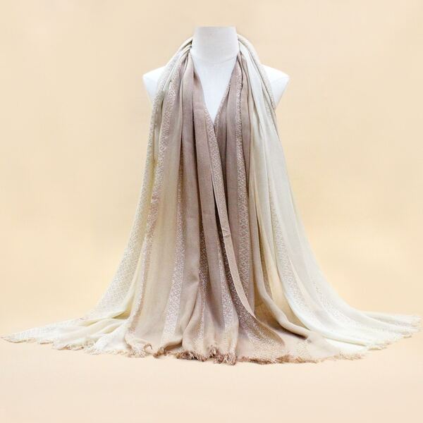 

Raw Hem Colorblock Scarf, Multicolor