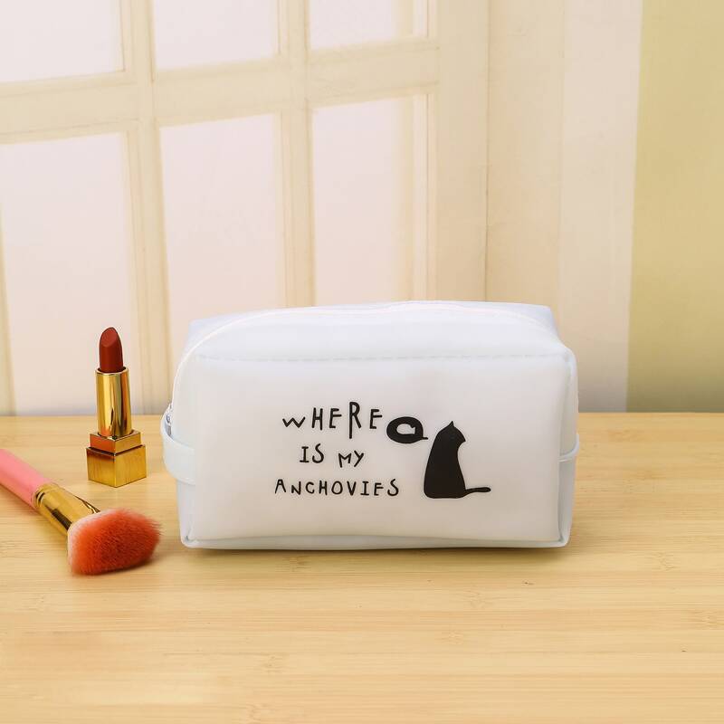 

Letter Graphic Makeup Bag, Blue