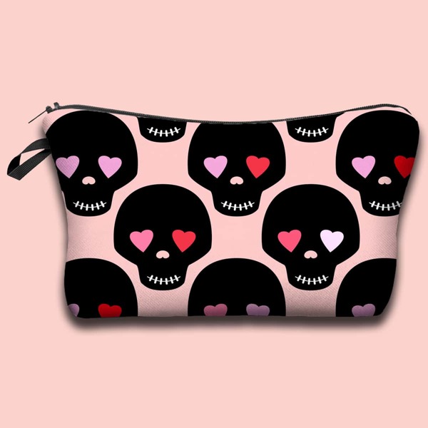 

Skull Pattern Makeup Bag, Multicolor