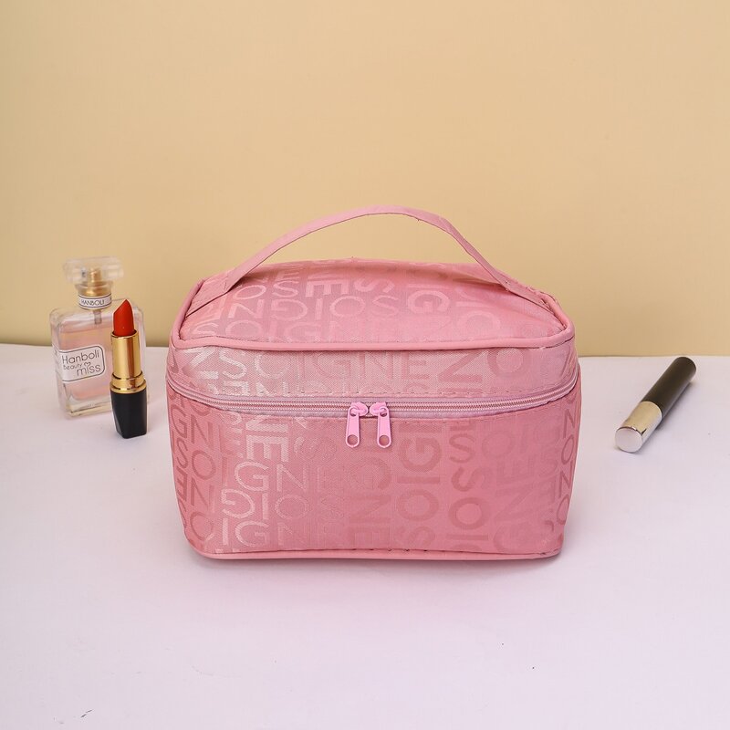 

Letter Graphic Makeup Bag, Pink