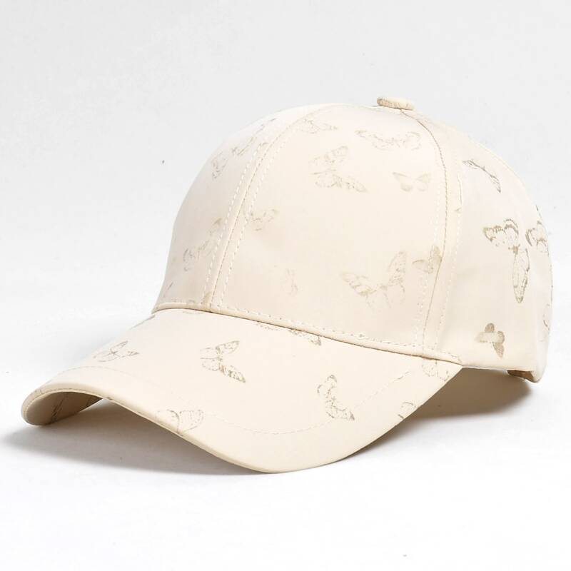 

Butterfly Pattern Baseball Cap, Beige