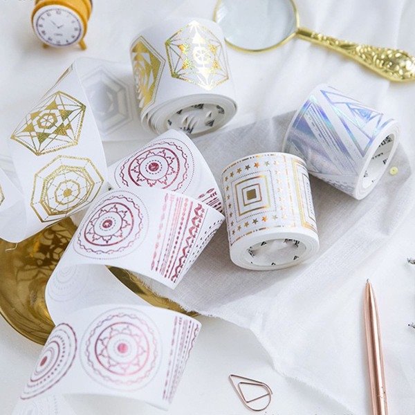 

1roll Geometric Pattern Random Decorative Tape, Multicolor