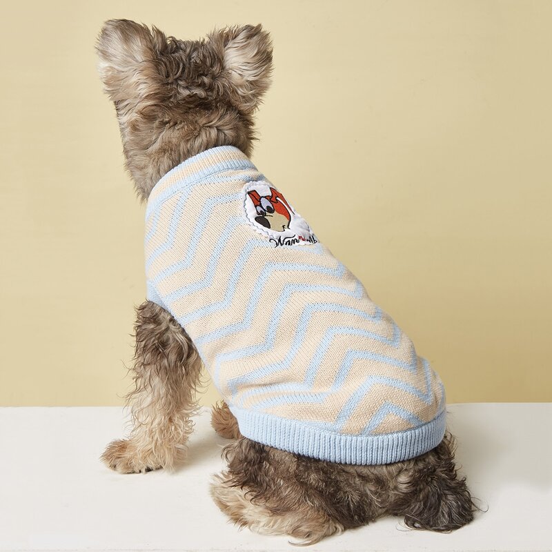 

Cartoon Graphic Patch Pet Sweater, Multicolor