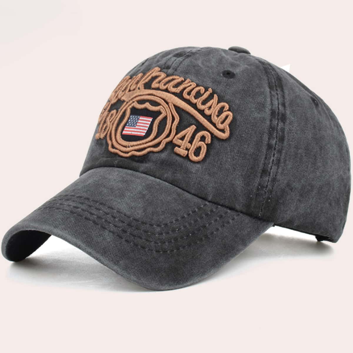 

Guys Letter Embroidery Baseball Cap, Black