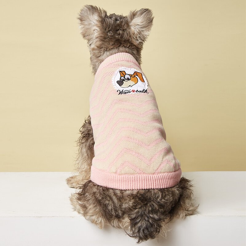 

Cartoon Graphic Patch Pet Sweater, Multicolor