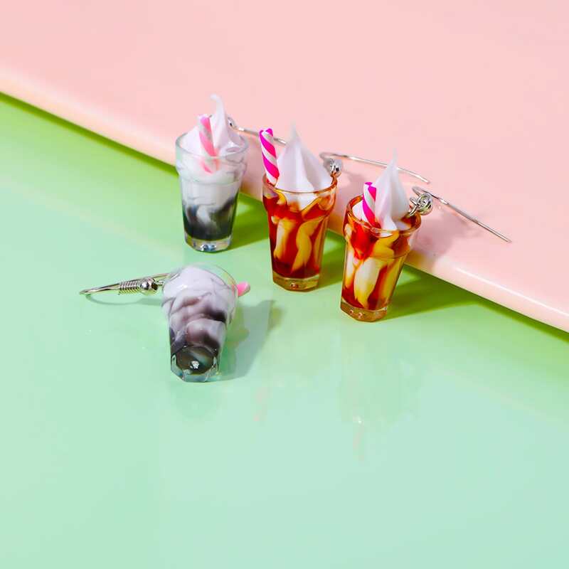 

2pairs Ice Cream Drop Earrings, Multicolor
