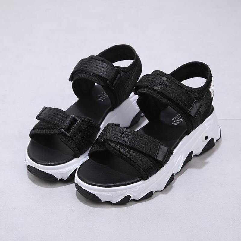 

Velcro Strap Sport Sandals, Black